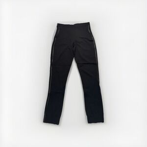 Spanx Faux Leather Side Stripe Track Legging Joggers in Black Size Medium